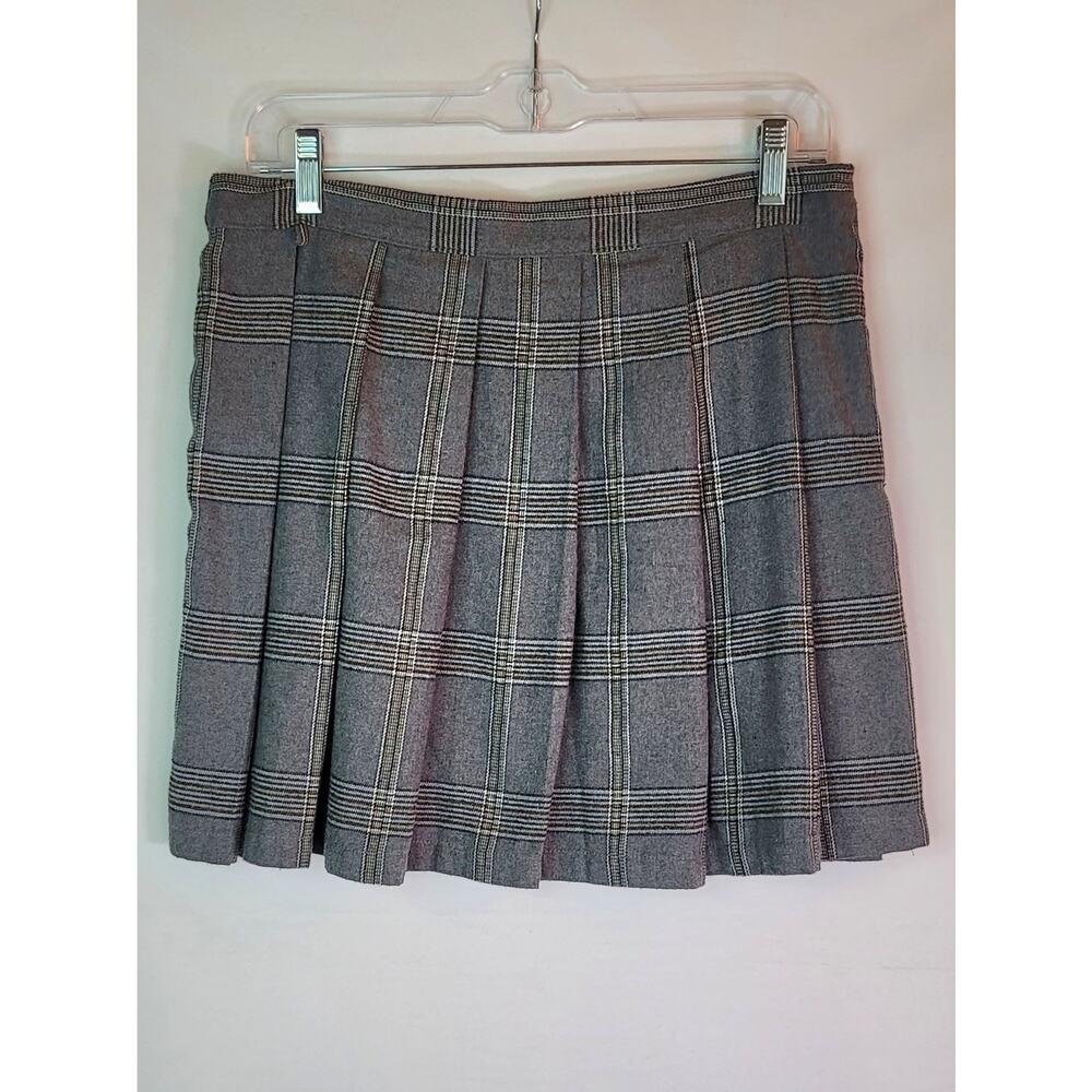 Angel Kiss Gray Pleated Plaid Y2K Schoolgirl Mini Skirt in Womens Size: Large - Picture 5 of 11